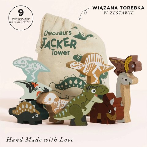 Drewniane figurki dinozaurów – układanka dla dzieci Drewniane figurki dinozaurów – układanka dla dzieci