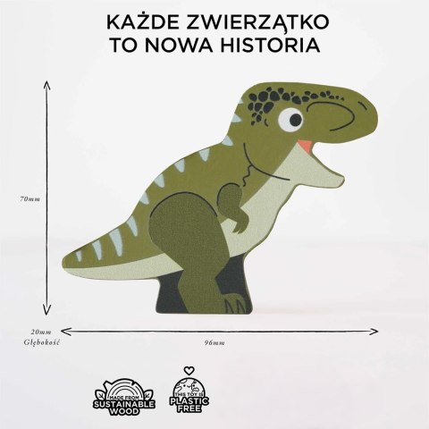 Drewniane figurki dinozaurów – układanka dla dzieci Drewniane figurki dinozaurów – układanka dla dzieci