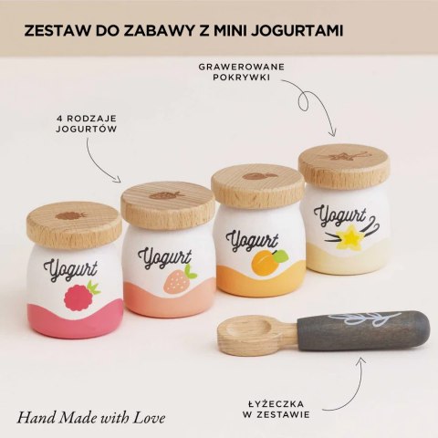 Drewniane jogurty – zestaw do zabawy w kuchnię