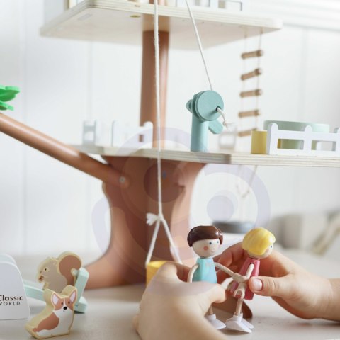 Drewniany domek na drzewie dla lalek – 31 el. Drewniany domek na drzewie dla lalek – 31 el.
