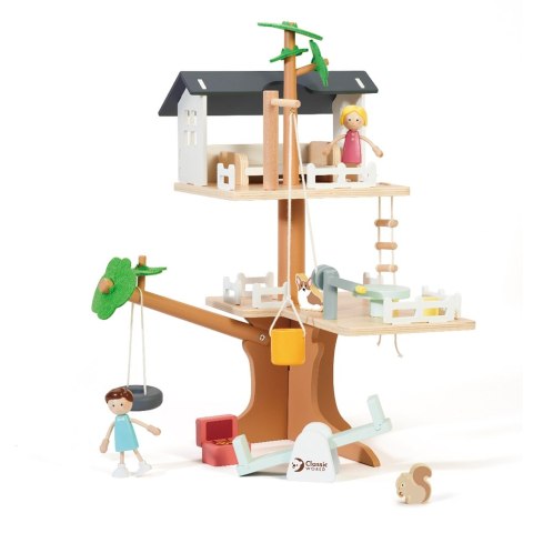 Drewniany domek na drzewie dla lalek – 31 el. Drewniany domek na drzewie dla lalek – 31 el.