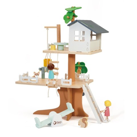Drewniany domek na drzewie dla lalek – 31 el. Drewniany domek na drzewie dla lalek – 31 el.