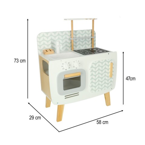Drewniana kuchnia dla dzieci LULILO RETRO z akcesoriami 73 cm