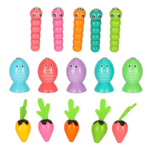 Gra drewniana Montessori – Łowienie rybek, marchewek i robaczków 🎣🥕🐛 Gra drewniana Montessori – Łowienie rybek, marchewek i robaczków 🎣🥕🐛