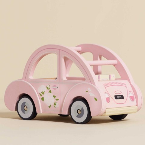 Drewniany różowy samochód retro Sophie – auto dla dzieci