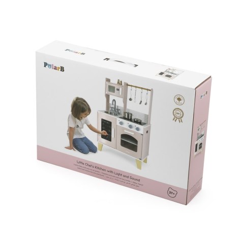 Drewniana kuchnia z efektami świetlnymi i dźwiękowymi + akcesoria