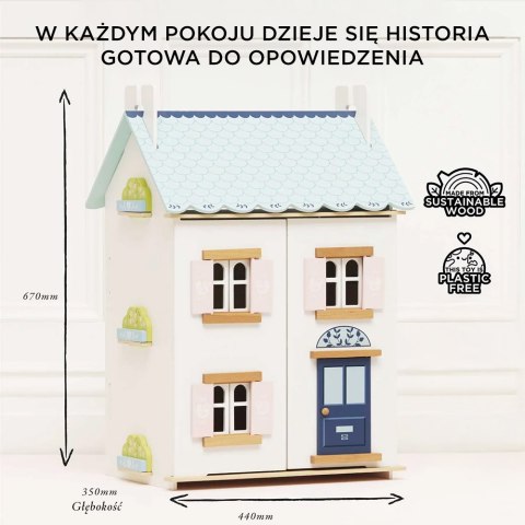 Drewniany domek dla lalek Bluebelle – urocza zabawka dla dzieci