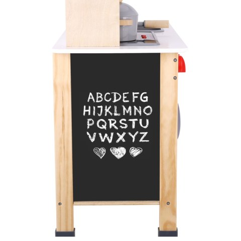 Duża drewniana kuchnia dla dzieci z efektami świetlnymi i dźwiękowymi – 10 elementów, FSC