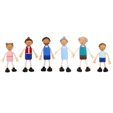 Duży drewniany domek dla lalek z figurkami i meblami – nowoczesny design FSC